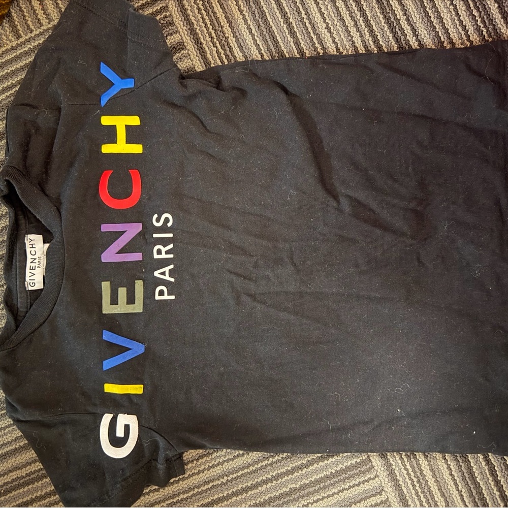 Givenchy Kids Black Tee with Colorful Logo